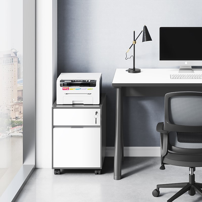 桌下抽屉柜子办公室小型储物矮柜木吊柜带锁可移动文件柜