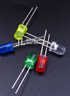 5MM红色绿蓝黄紫橙色 白色LED发光二极管F5直插灯珠超高亮发光管