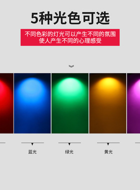 明装彩光射灯led单灯红光蓝光绿光红色蓝色绿色吸顶射灯彩色七彩