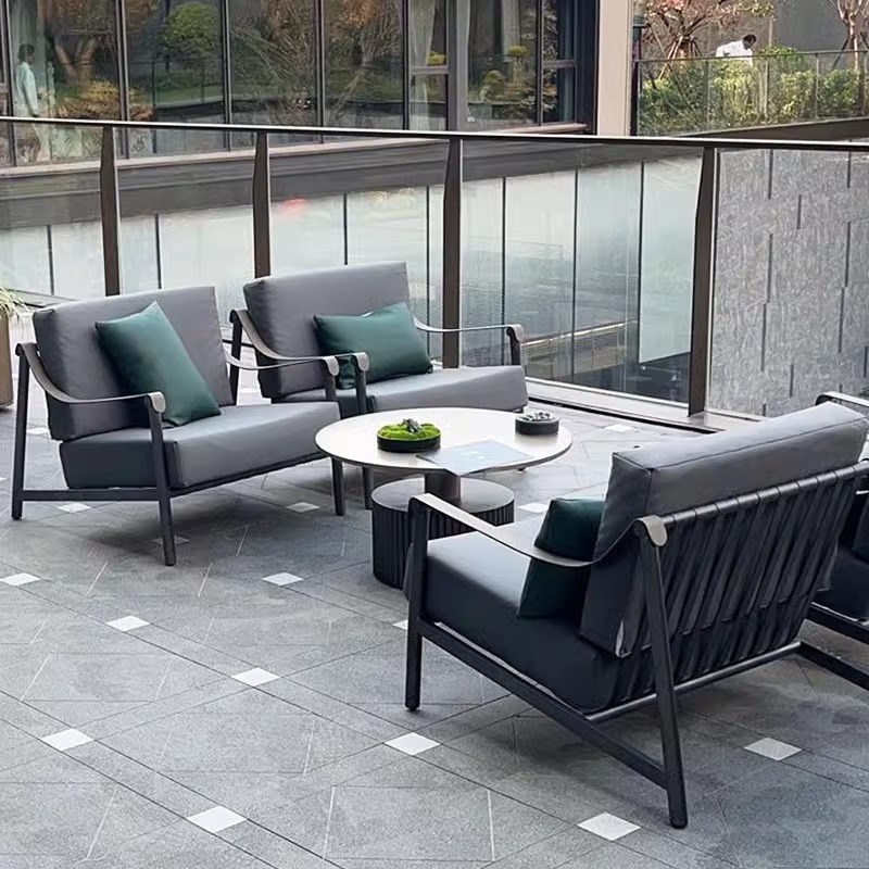 北欧户外庭院藤编沙发花园酒店露台阳台休闲藤椅设计师民宿家具