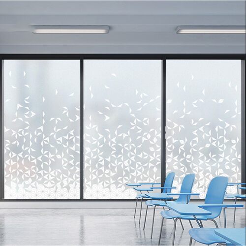 定制个性办公室商务楼商场工作间隔断时尚磨砂透明静电玻璃贴膜