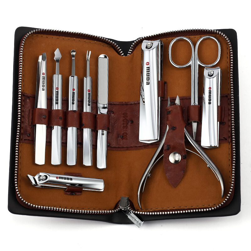 欧美达33040指甲刀10件套指甲剪眉夹死皮钳家用修甲美甲套装包邮
