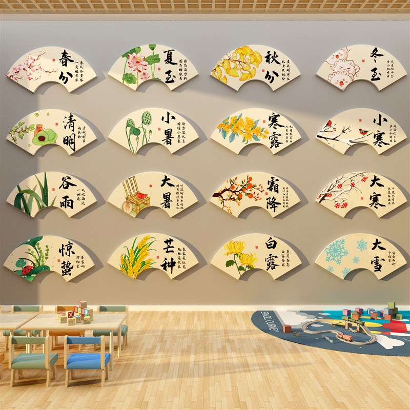 二十四24节气贴纸幼儿园环境创主题成品托管班级文化墙面装饰挂画