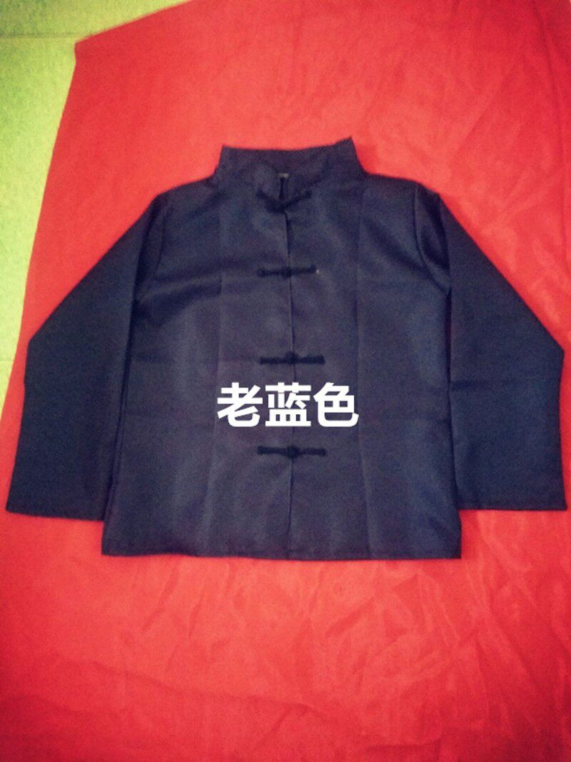 农村平民百姓阿宝演出服农民服装民国马褂男囚古装小二服老土布衣