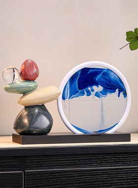 入户玄关时来运转流沙画摆件客厅电视柜办公室桌面高级感沙漏装饰