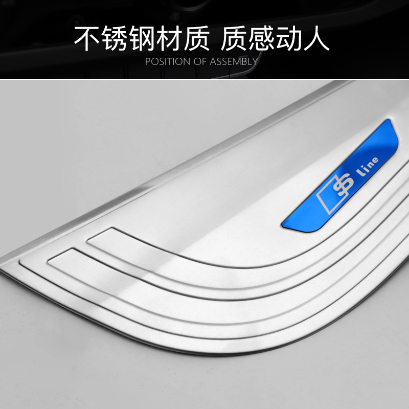 17-21款奥迪A4L/A6L车门防踢垫不锈钢防护垫板保护防脏内饰改装20