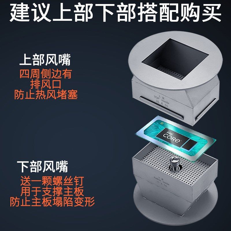 英特尔4 11 12代长方形CPU拆焊喷嘴BGA返修台风嘴 适用迅维热风咀
