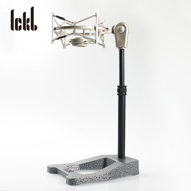 电容麦克风话筒桌面支架台式加重型金属升降拉伸缩支撑架防震夹子