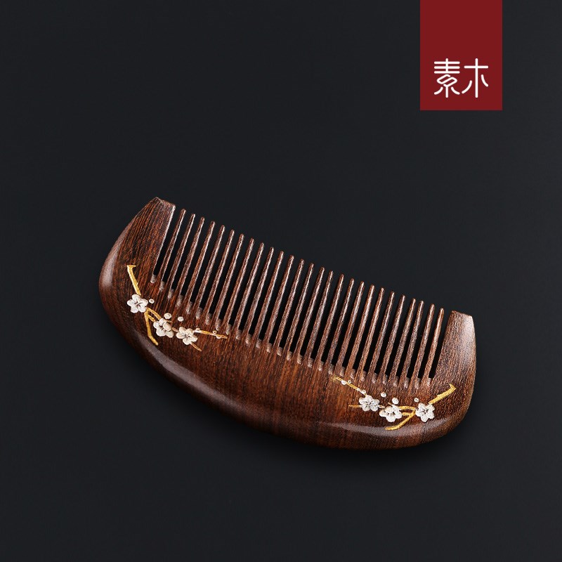 瑕品 可爱迷你檀木梳子小巧随身便携款宝宝儿童女孩小号桃木头梳