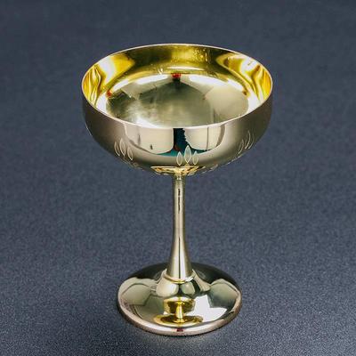 麦朗270ml 新款304不锈钢镀铜镀金蚀刻麦穗花纹高脚鸡尾酒杯