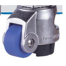 蓝色MC尼龙不锈钢 怡合达水平调节轮 J-CXA09-80-NP脚轮