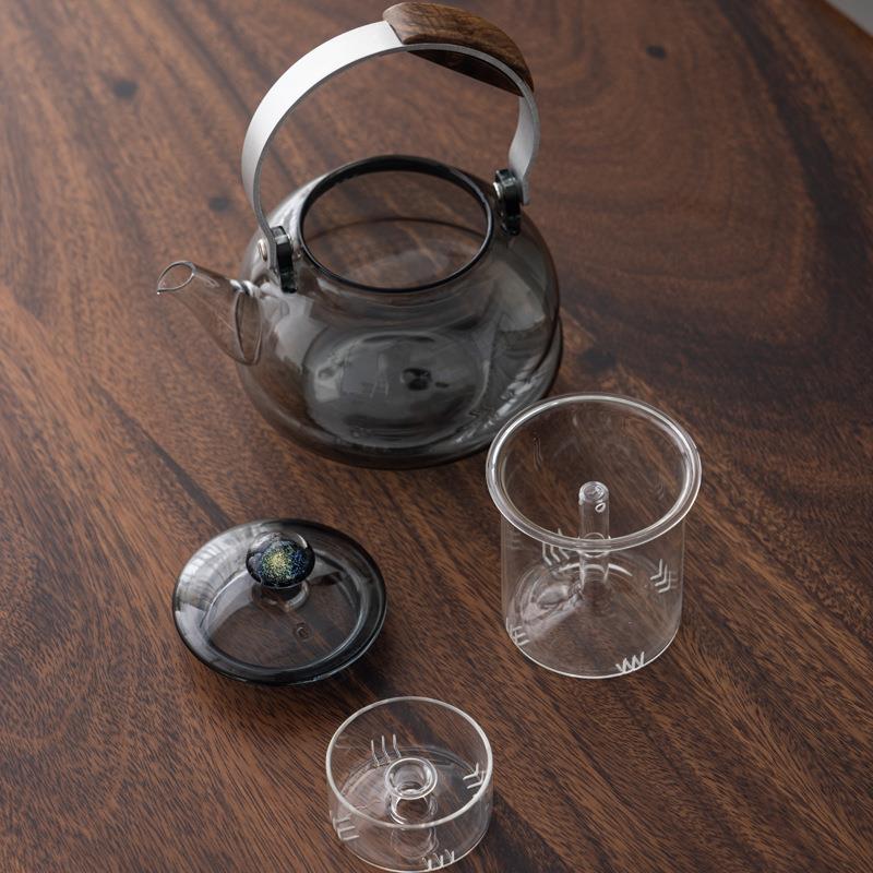 玻璃煮茶壶围炉煮茶电陶炉专用耐热玻璃茶壶蒸汽煮茶器两用泡茶