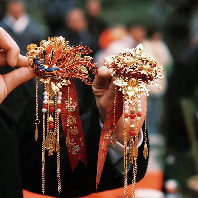 新郎新娘龙凤胸花结婚双方父母亲襟花婚礼全家人全套伴郎伴娘胸针