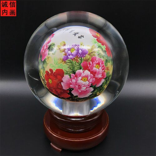 诚信内画水晶球纯手绘图案办公桌客厅电视柜摆件工艺礼品特色礼品