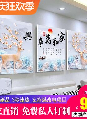 碳晶墙暖壁画 家用节能壁挂电暖画电热画 800W取暖器电暖器电热板