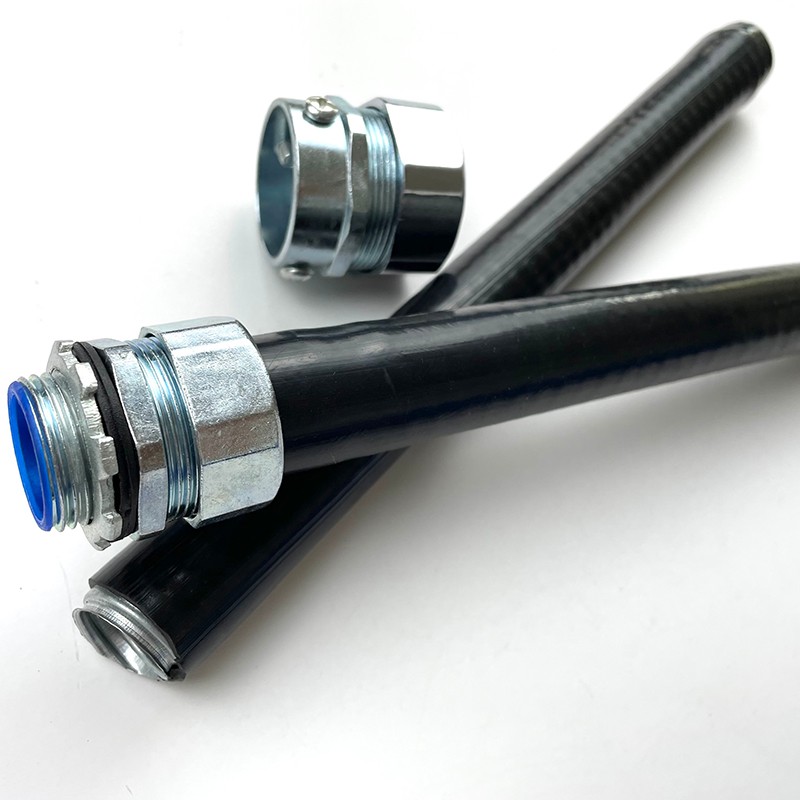 国标一良平包塑金属软管黑色20 穿线平包塑软管电线保护管灰1