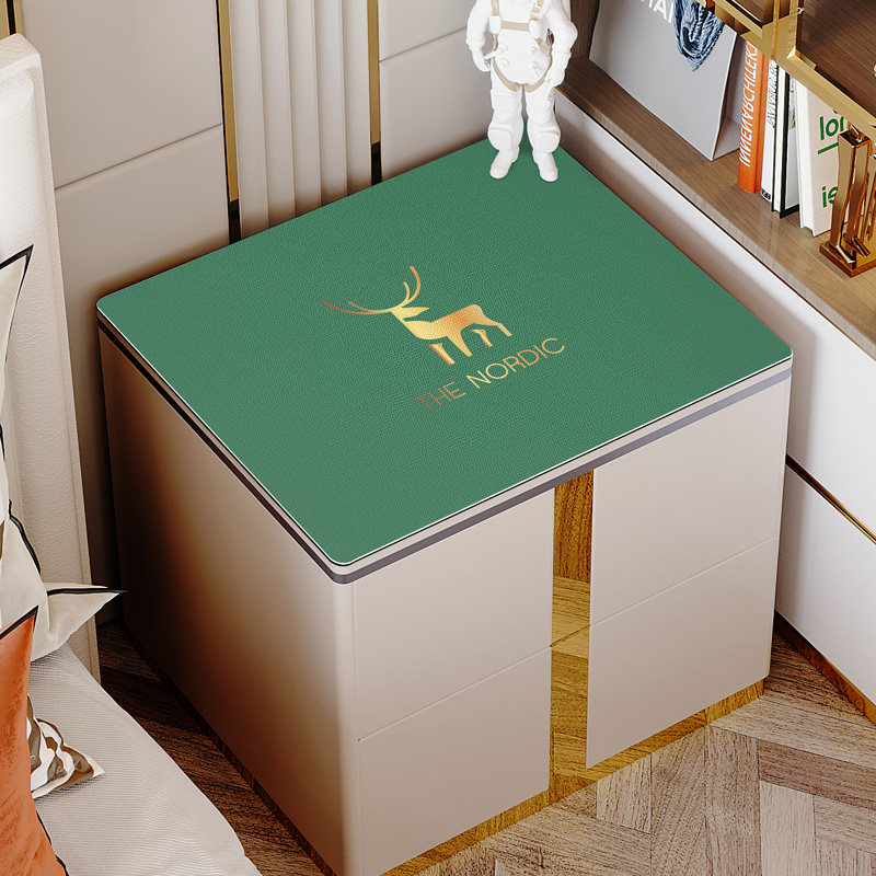 简约床头柜盖布PVC桌布防水防油免洗防尘罩 皮革台布桌面保护垫子