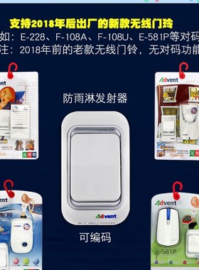 海得曼F-108家用无线门铃dvent交流数码远距离海德曼远距离门铃