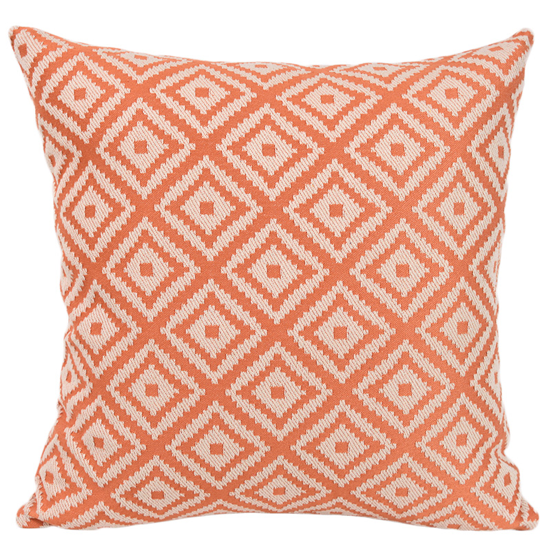 客厅简约方靠垫菱形格子沙发抱枕床头大靠枕不含芯护腰靠背垫