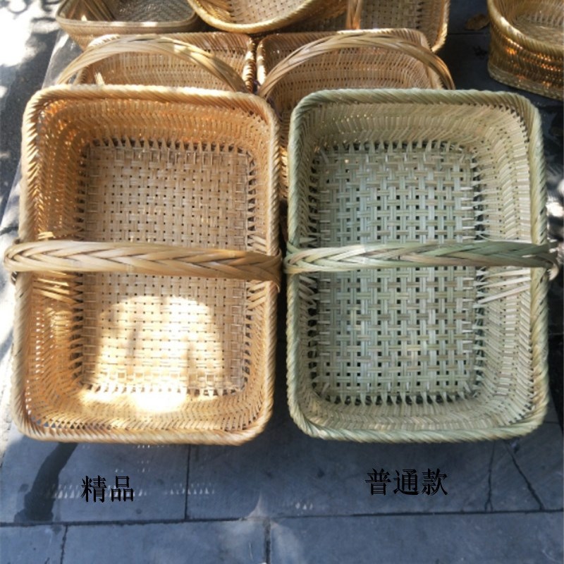 纯手工竹编织竹提篮 菜篮 竹筐 购物手提篮 水果篮 环保菜篮