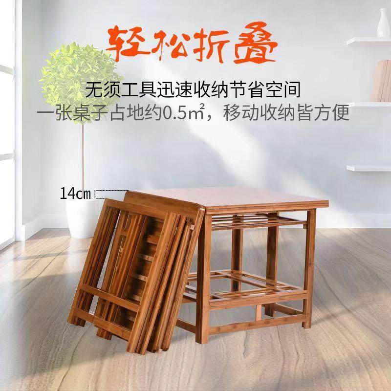 烤火子家多用火折叠桌双层功能取暖桌冬季实木桌无无品牌/漆正方