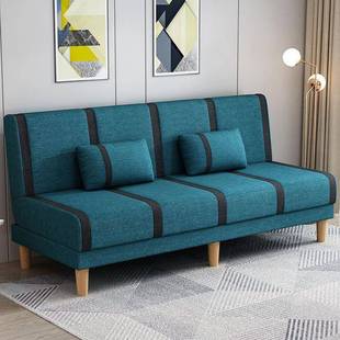 送货入户 艺沙发客厅租房可折单叠沙出发床两用人 小户型布无品牌