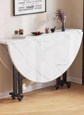 加厚款折叠圆餐yim2PCMT桌小户型折餐桌厚三折叠聚餐特桌子整装叠