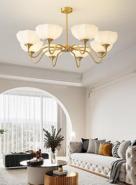 美式灯轻奢厅吊全客铜卧室餐厅款灯轻DTR奢奶油风2025新温馨浪漫