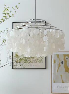 J—D280法灯浪漫贝壳吊奶油客厅吊灯设式计师卧室风灯风铃餐厅阳