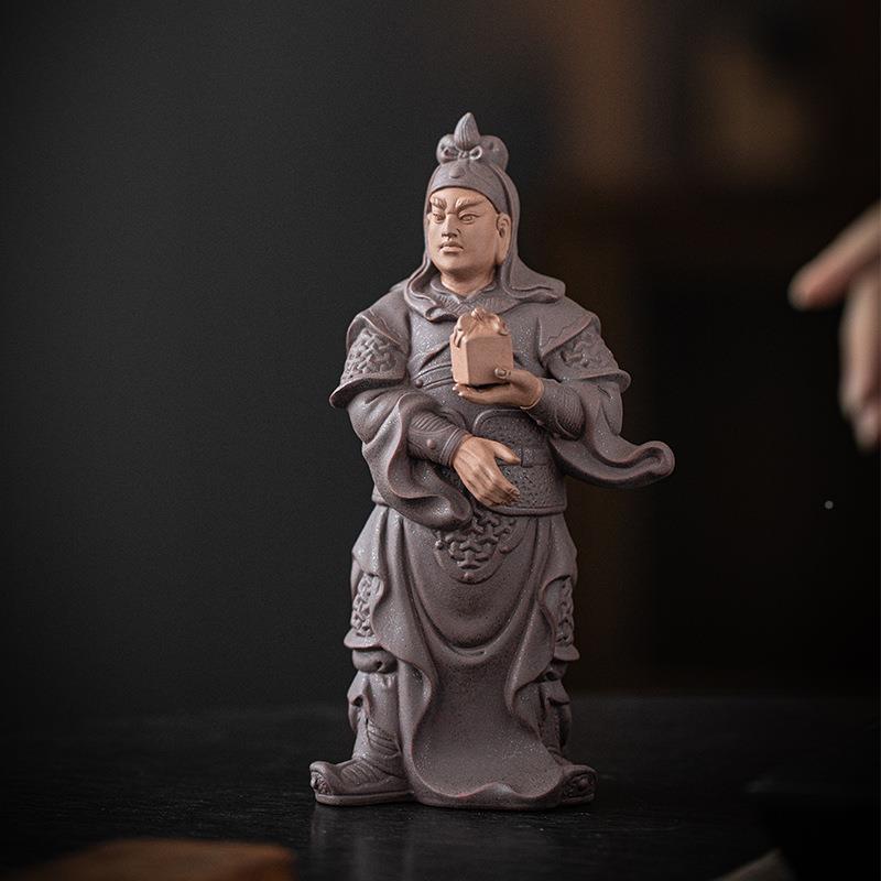历中史三国武关羽夜DSH读春秋关平周仓将摆件书房博古架装饰式摆