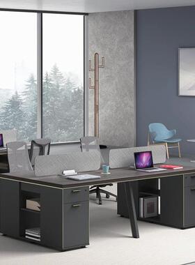 职员办合公桌椅组屏隔断办公桌2/4/6人位简约员工桌风YZY6SD0YZYS