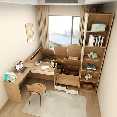 小户型高箱榻小书榻米带桌人床衣柜一F-888体床组合板式踏踏米房
