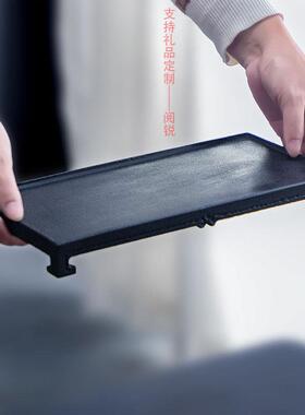 泡阅乌金石长窄两方形茶盘干湿用盘迷你小盘休闲轻奢简约1715茶锐