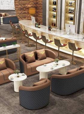 轻奢商务接待室沙发店大QF080801售楼部洽谈卡座办公会客沙发堂茶