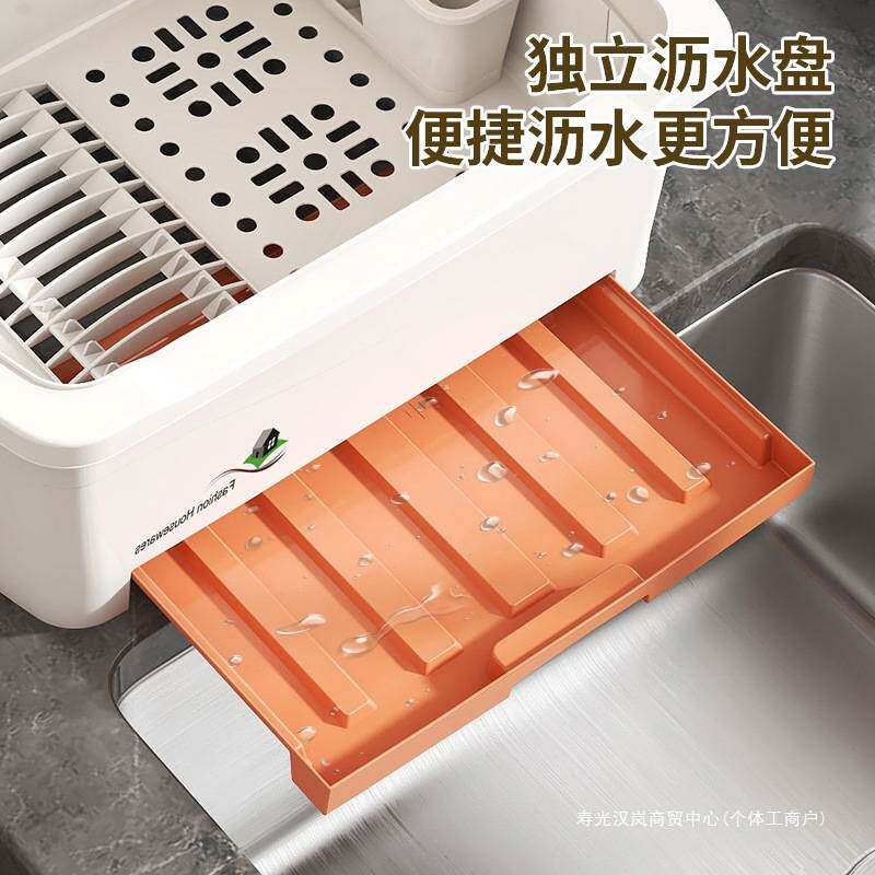 多功能碗筷收纳盒碗柜厨房餐具柜家用置物架防尘柜碗碟箱架可沥水