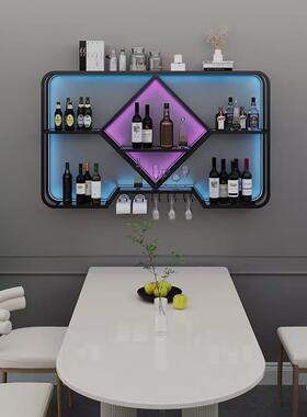 LPB墙上架酒架置架壁挂展示客物厅发光酒架红酒柜家用墙挂面式收