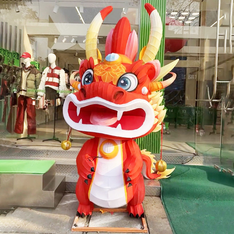 非遗手工龙型彩绘吉祥物花灯