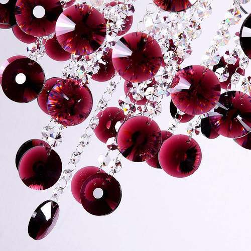 现代简约LED水晶吊红灯创典经986意时尚透明黑酒色客厅卧室餐厅吊