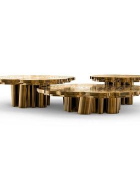 现代简约不锈钢形不规则高端艺术感设计别墅客厅树DNM茶根几师组