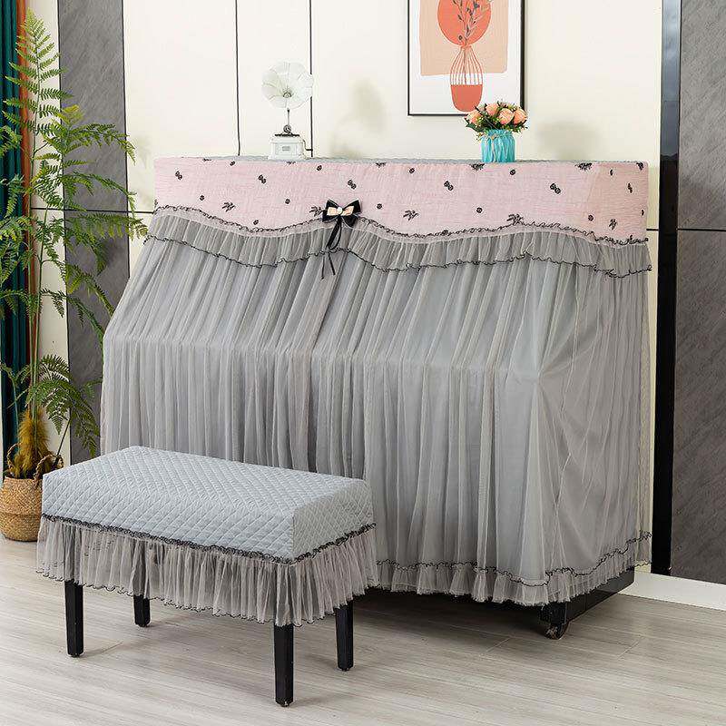 钢琴罩蕾丝全罩凳现约防尘罩蕾简CJH丝代绣花布艺盖布盖巾子套罩