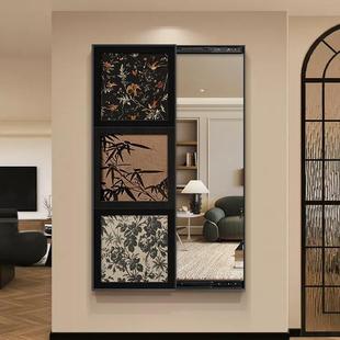 中古镜风子挂画关装 穿 饰可推拉画AFP全身镜复古玄客厅过道隐藏式