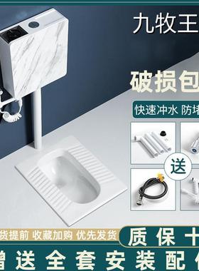 便家用蹲坐便蹲坑式便池器tb-65905冲箱整水套装卫生间防臭厕陶瓷