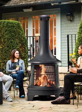 花园复烤烧bochen-1庭院柴火炉火篝聚会烧烤炉别墅户外木柴取暖围