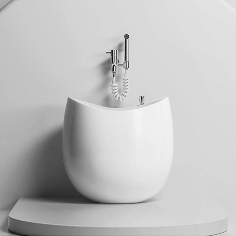 新款M01-450阳台拖池把池陶瓷拖布洗地拖盆水槽卫生间落式地家用