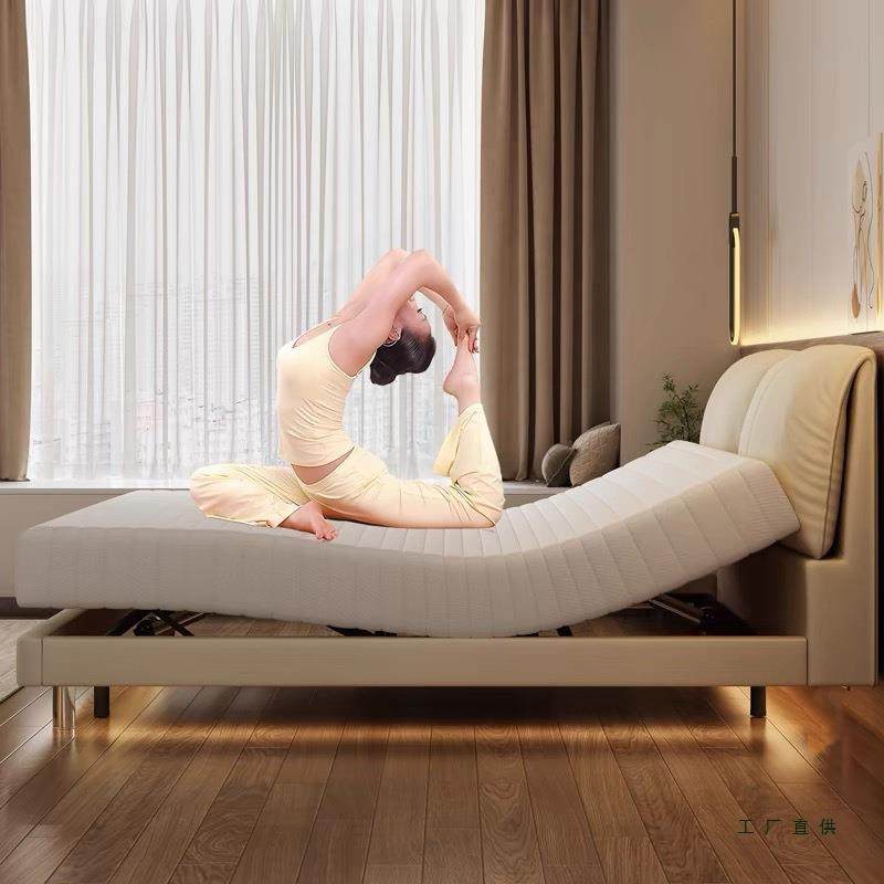 智能床多功能现代头简549约卧室人双升降无床零压电棉床垫遥控动