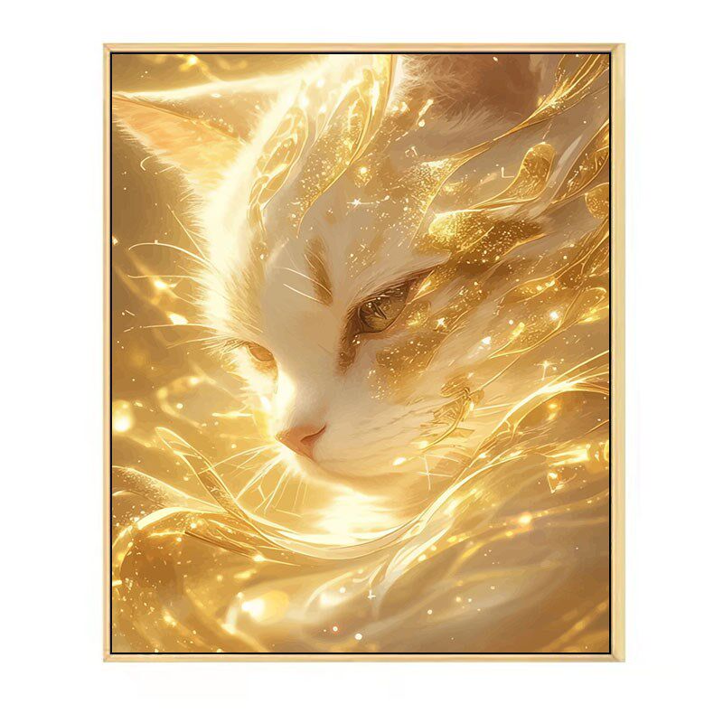 数字油画2024新款尊贵猫咪手工填充diy丙烯画手绘涂色高级油彩画