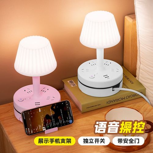 智能语音控制小夜灯新款声控开关感应灯插电式床头台灯卧室睡眠灯