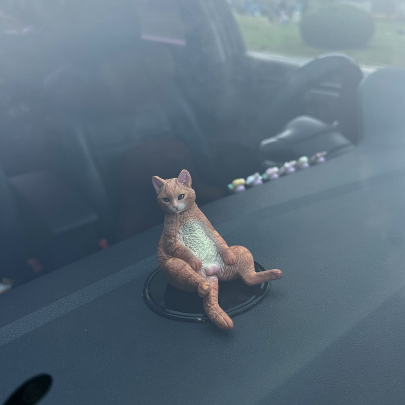 治愈系懒猫创意汽车内装饰品中控台窗边摆件可爱卡通橘猫车载公仔