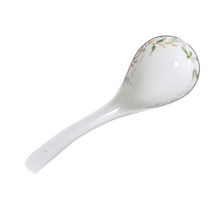 大汤勺 长柄勺子陶瓷勺创意纯白色骨瓷勺子装骨瓷餐具大马戈勺