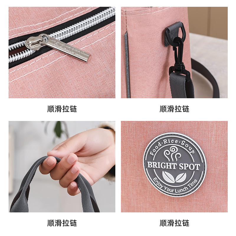 保温手提饭盒袋子防水铝箔纸上班族学生饭盒包手提便当斜挎保温袋